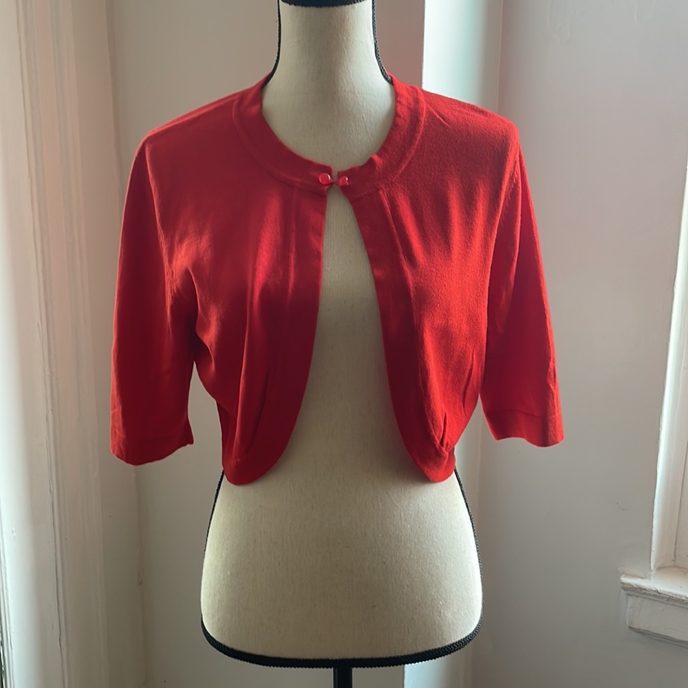 [Perceptions] Red Cropped Cardigan/Shrug